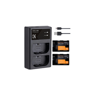 K&F Canon LP-E6NH Battery Kit with 2 x Batteries and a Dual Charger