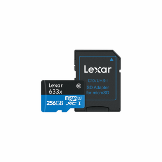 Lexar 256GB High-Performance 633x UHS-I MicroSDXC Memory Card with SD Adapter
