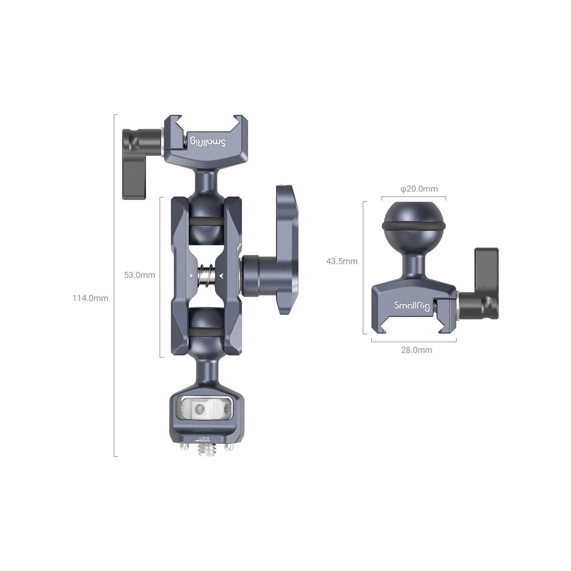 SmallRig Magic Arm with Dual Ball Heads (1/4" -20 Screw and NATO Clamp) 3875