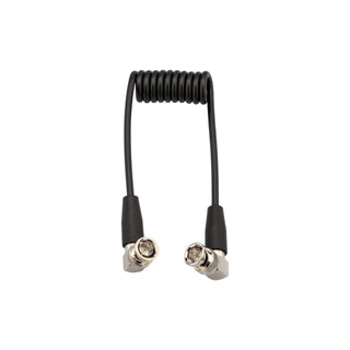 Elvid 12G Coiled SDI Cable for 4K Video with right-angled BNC Connectors (0.5m extended length)