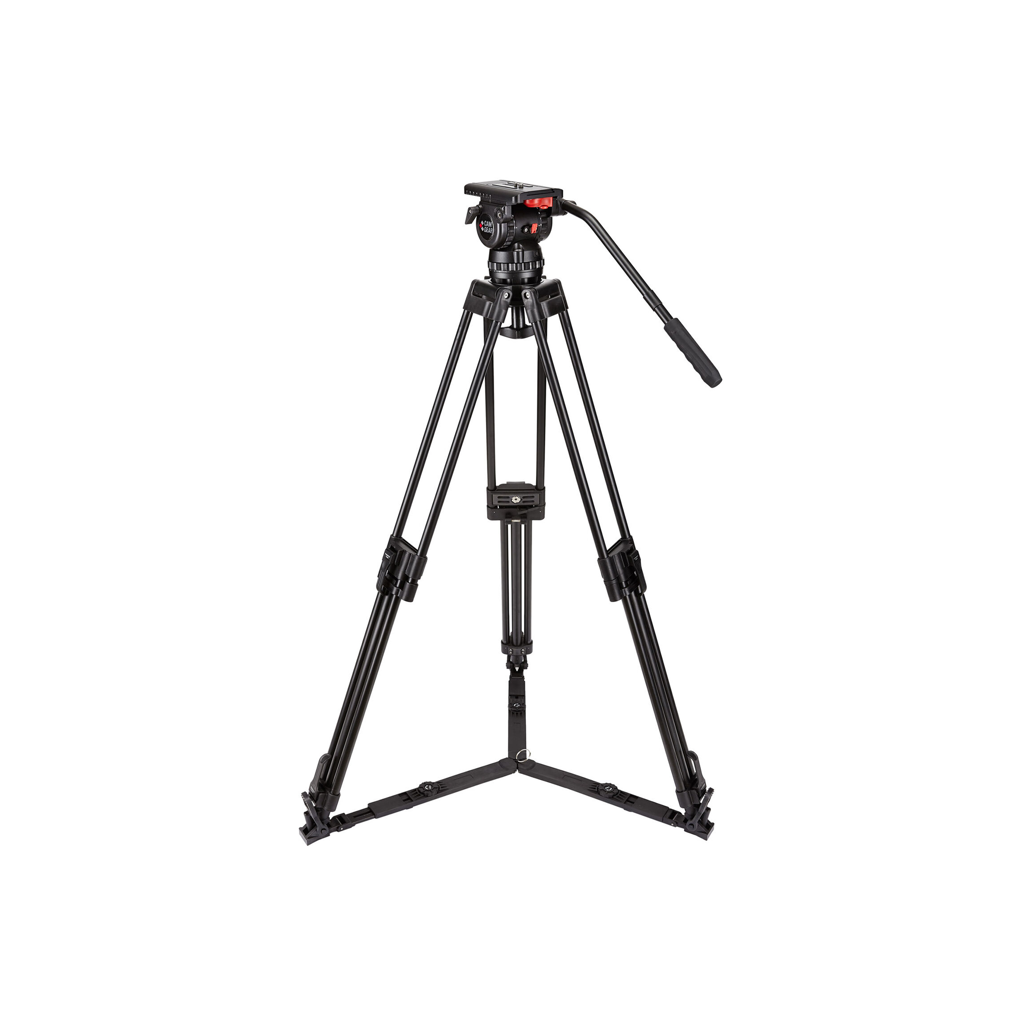 Camgear V15P AL GS Tripod System incl. V15P Fluid Head, ENG/AL2 Aluminum Tripod, Pan Bar PB-1, Ground Spreader GS-2 & Tripod Bag + Telescopic Pan Bar PB-2 (set of 2)