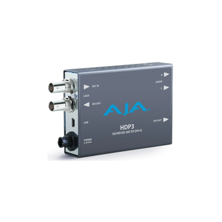 AJA HDP3 3G-SDI to DVI w/ 1080p 60 Support, High Quality Scaler, 2-Channel Unbalanced Audio Output