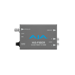 AJA Hi5-Fiber Hi5 with ST Fiber Input (3G-SDI Protocol on Fiber) for Fiber to HDMI Conversion