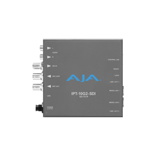 AJA IPT-10G2-SDI 3G-SDI to SMPTE ST 2110 Video and Audio IP Encoder with Hitless Switching