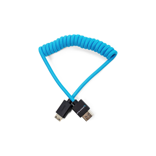 Kondor Blue Coiled Mini-HDMI to HDMI Cable (30 to 60cm, Blue)
