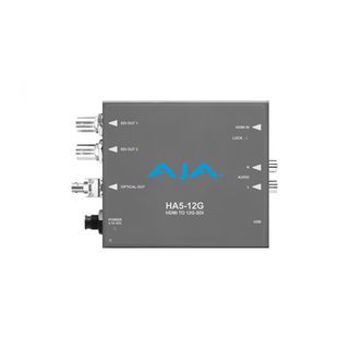 AJA HA5-12G-T-ST HDMI 2.0 to 12G-SDI Conversion with ST Fiber Transmitter