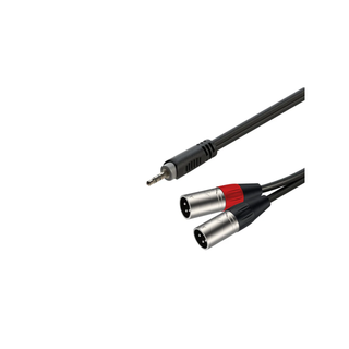 Roxtone Samurai Series 3.5mm Jack (ST) - Dual XLR (M) Y Split Cable 2m