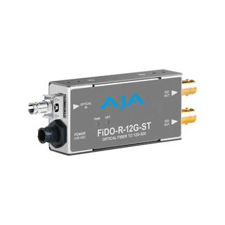 AJA FiDO-R-12G-ST 1-Channel Single Mode ST Fiber to 12G-SDI Receiver