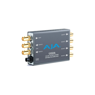 AJA 12GDA 1x6 12G HD/SD SDI Reclocking Distribution Amplifier, 120M 12G Cable Equalization