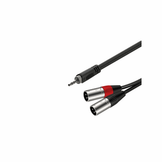 Roxtone Samurai Series 3.5mm Jack (ST) - Dual XLR (M) Y Split Cable 2m