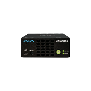 AJA ColorBox In-line HDR/SDR Color Transforms, 12G-SDI and HDMI 2.0, AJA Color, Colorfront, and NBCU LUTs. Optional: Colorfront, ORION-CONVERT, BBC HLG LUTs