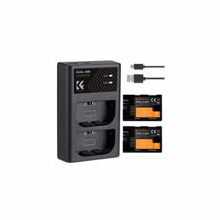 K&F Canon LP-E6NH Battery Kit with 2 x Batteries and a Dual Charger
