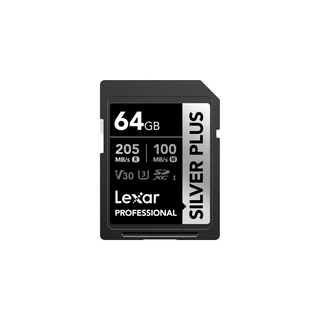 Lexar 64GB Professional SILVER PLUS UHS-I SDXC Memory Card