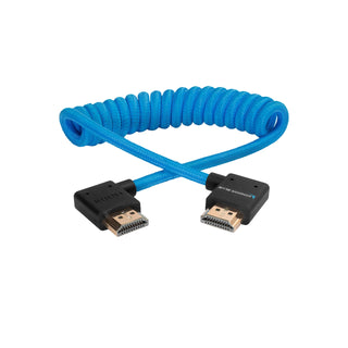 Kondor Blue Coiled Right-Angle High-Speed HDMI Cable (30cm to 60cm)
