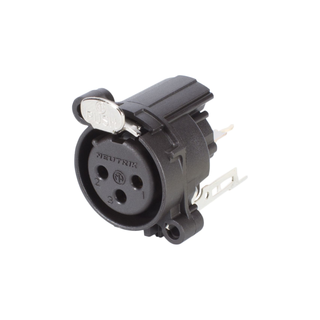 Neutrik XLR, 3-pole , plastic-, Print connection vertical-female connector, gold plated contact