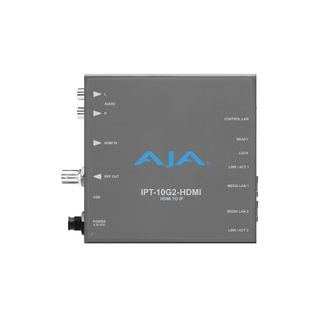 AJA IPT-10G2-HDMI HDMI to SMPTE ST 2110 Video and Audio IP Encoder with Hitless Switching