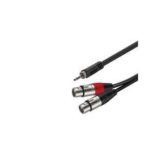 MAN 1m Cicada 3.5mm Mini Jack - (2) XLR Female Y Split Cable