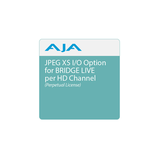 AJA BRIDGE LIVE SW JPEG-XS x01 Perpetual License: Optional JPEG-XS I/O feature-set extension to BRIDGE LIVE per HD Channel, Channel count per system is recommended to match SDI I/O