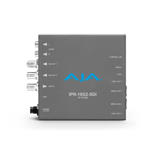 AJA IPR-10G2-SDI Single Channel SMPTE ST 2110 Video and Audio IP Decoder to 3G-SDI (HD) with Hitless Switching