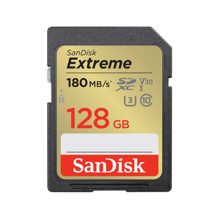 SanDisk Extreme SD UHS I 128GB Card for 4K Video 180MB/s Read & 90MB/s Write