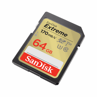 SanDisk Extreme SD UHS I 64GB Card for 4K Video 170MB/s Read & 80MB/s Write
