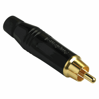 Amphenol RCA male inline gold plated contact black