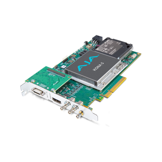 AJA  12G-SDI I/O, 10-bit PCIe Card, HDMI 2.0 Output w/ HFR Support (PCIe power with no cable)