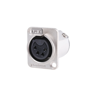 Amphenol Female XLR 4 Chassis, Machined contacts, Nickel
