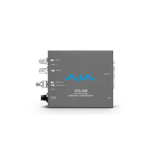 AJA 12G-AM-R 8-Ch 12G-SDI AES Embed/Disembed w/ LC Fiber RX, 8 XLR