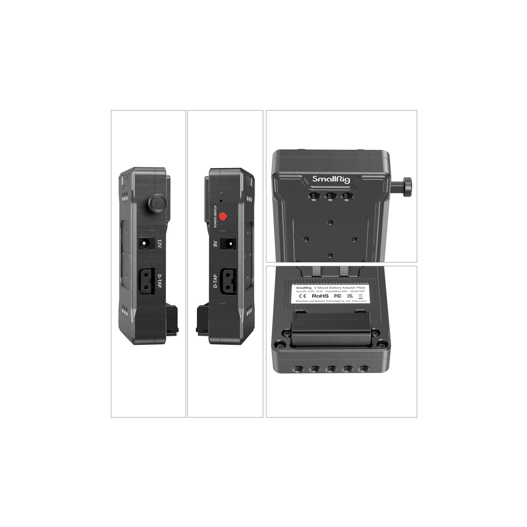 SmallRig V Mount Battery Adapter Plate (Basic Version) with Super Clamp Mount 3497