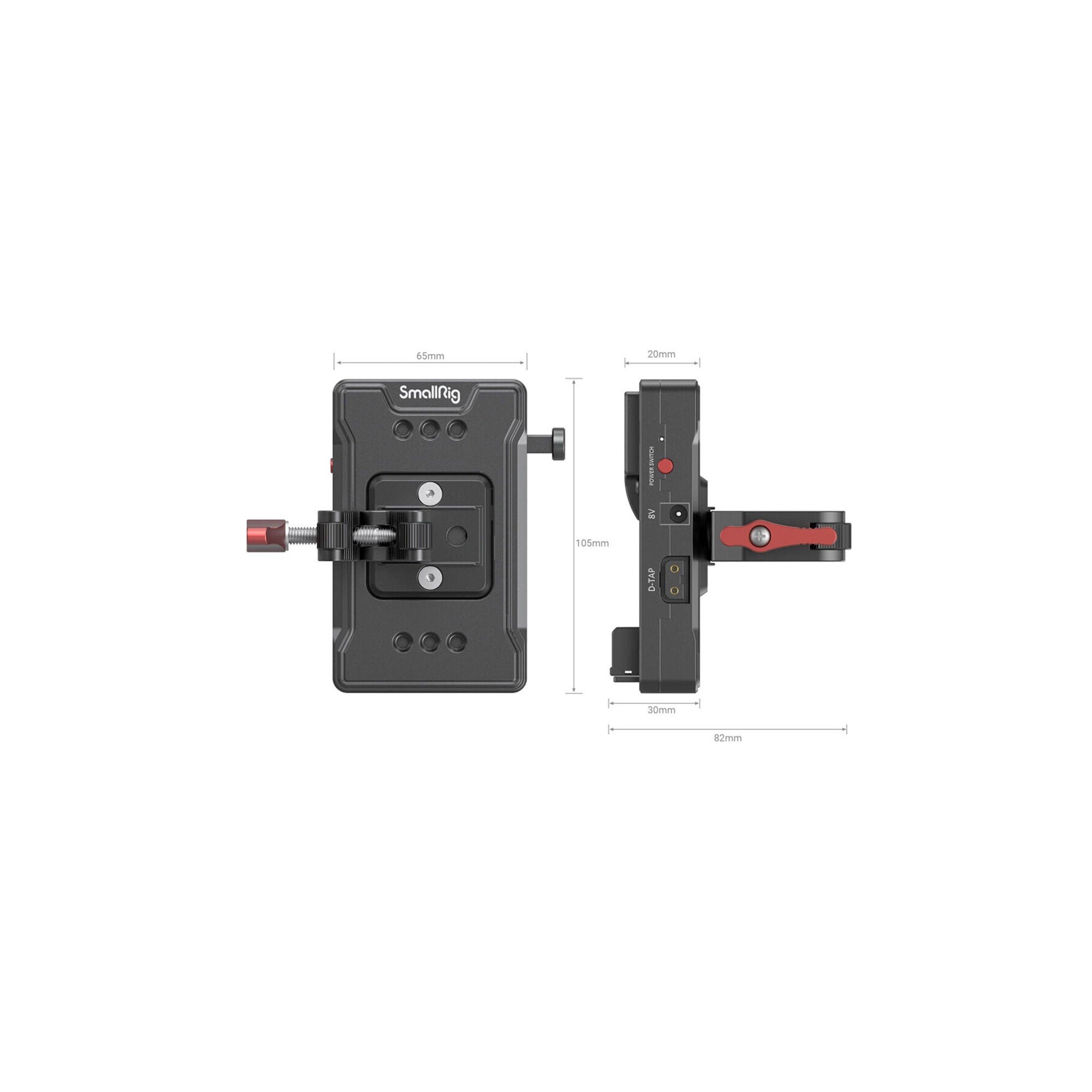 SmallRig V Mount Battery Adapter Plate (Basic Version) with Super Clamp Mount 3497