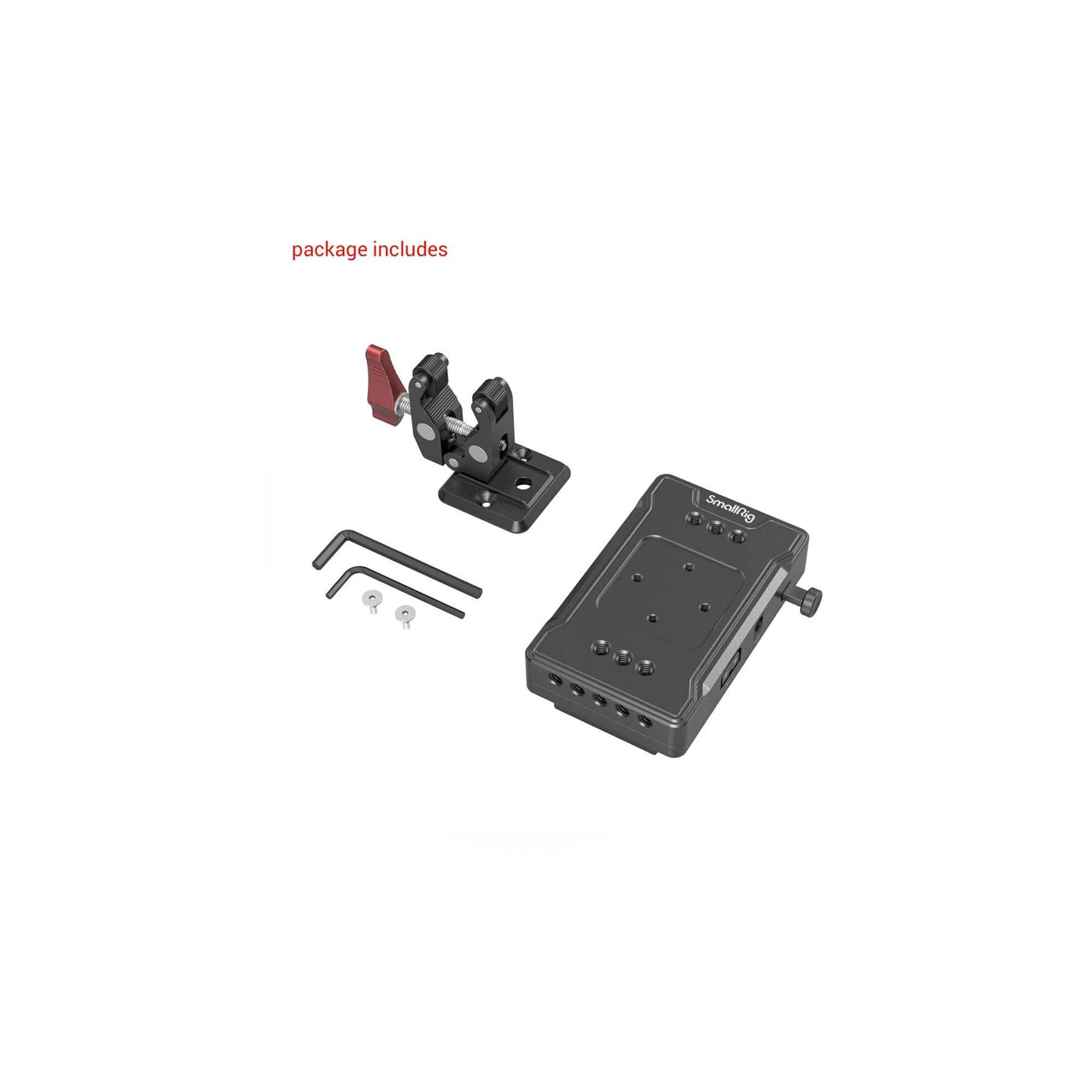 SmallRig V Mount Battery Adapter Plate (Basic Version) with Super Clamp Mount 3497