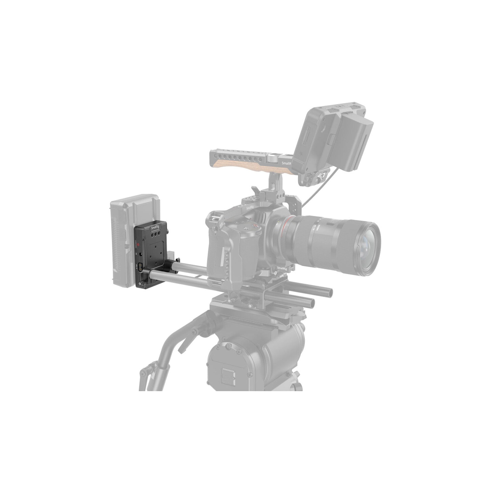 SmallRig V Mount Battery Adapter Plate (Basic Version) with Dual Rod Clamp 3498