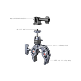 SmallRig Super Clamp with 360deg Ball Head Mount for Action Cameras 4102
