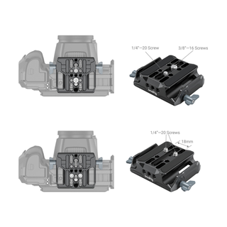 SmallRig Universal Camera Baseplate with 15mm LWS Rod Clamp