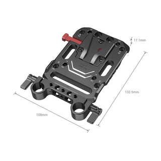 SmallRig V-Lock Battery Plate with 15mm LWS Rod Clamp