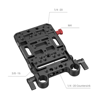 SmallRig V-Lock Battery Plate with 15mm LWS Rod Clamp