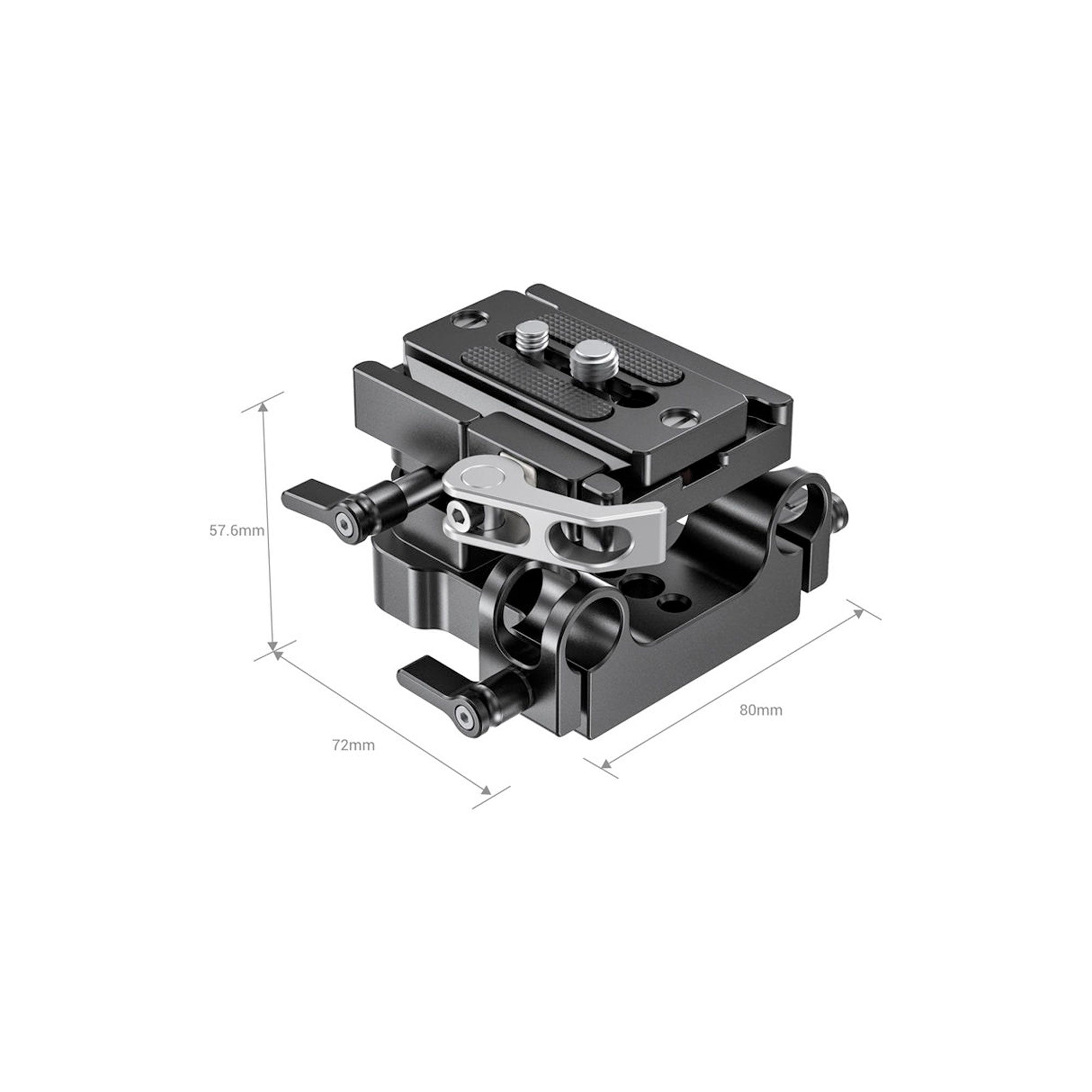SmallRig Universal Bottom Mount Plate with 15mm Rod Support System 2092B