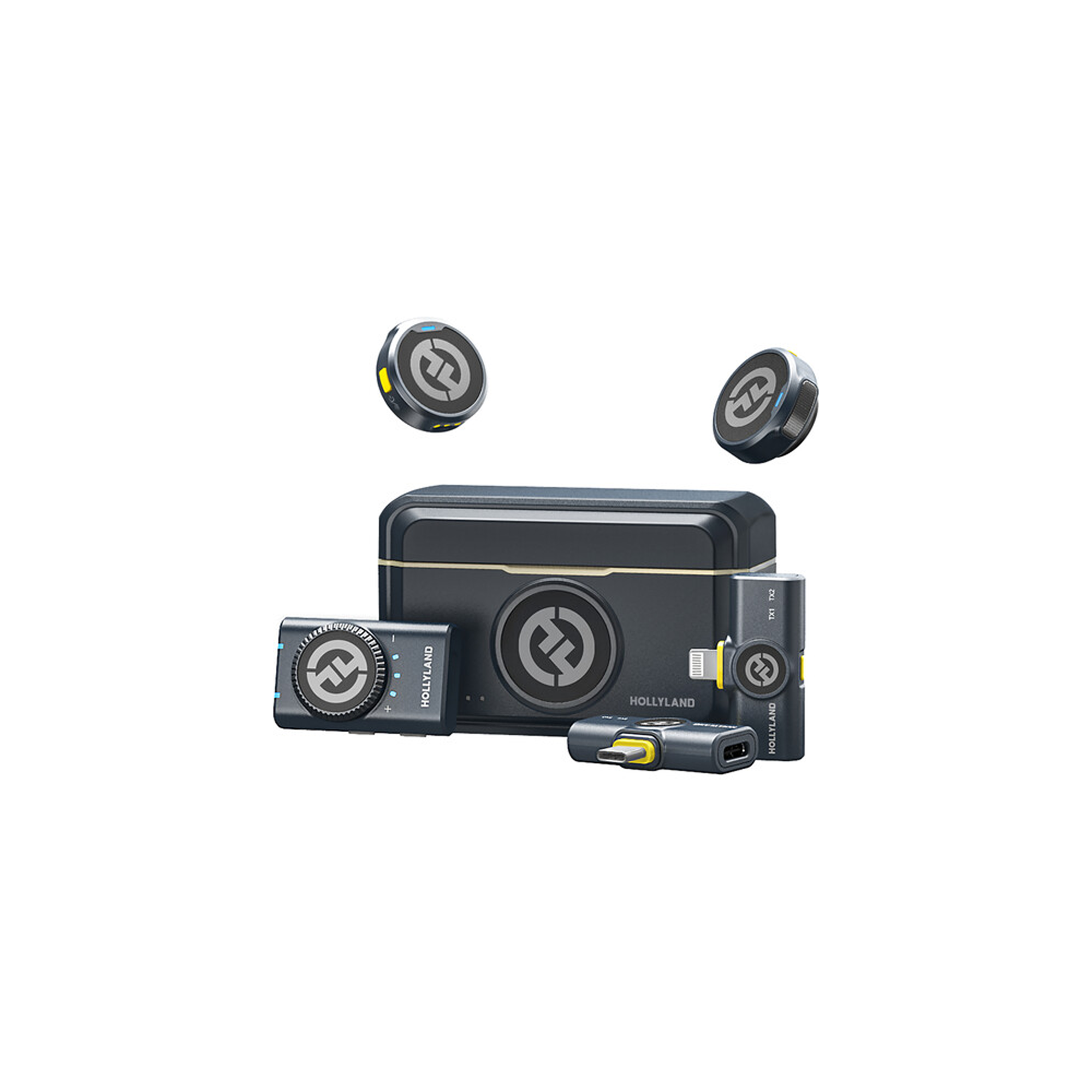 Hollyland LARK M2 DUO 2-Person Wireless Combo Microphone System (2.4 GHz, Shine Charcoal)
