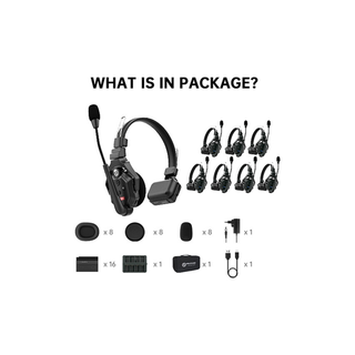 Hollyland Solidcom C1-8S Full-Duplex Wireless DECT Intercom System with 8 Headsets (1.9 GHz) (1 Master + 7 Remote)