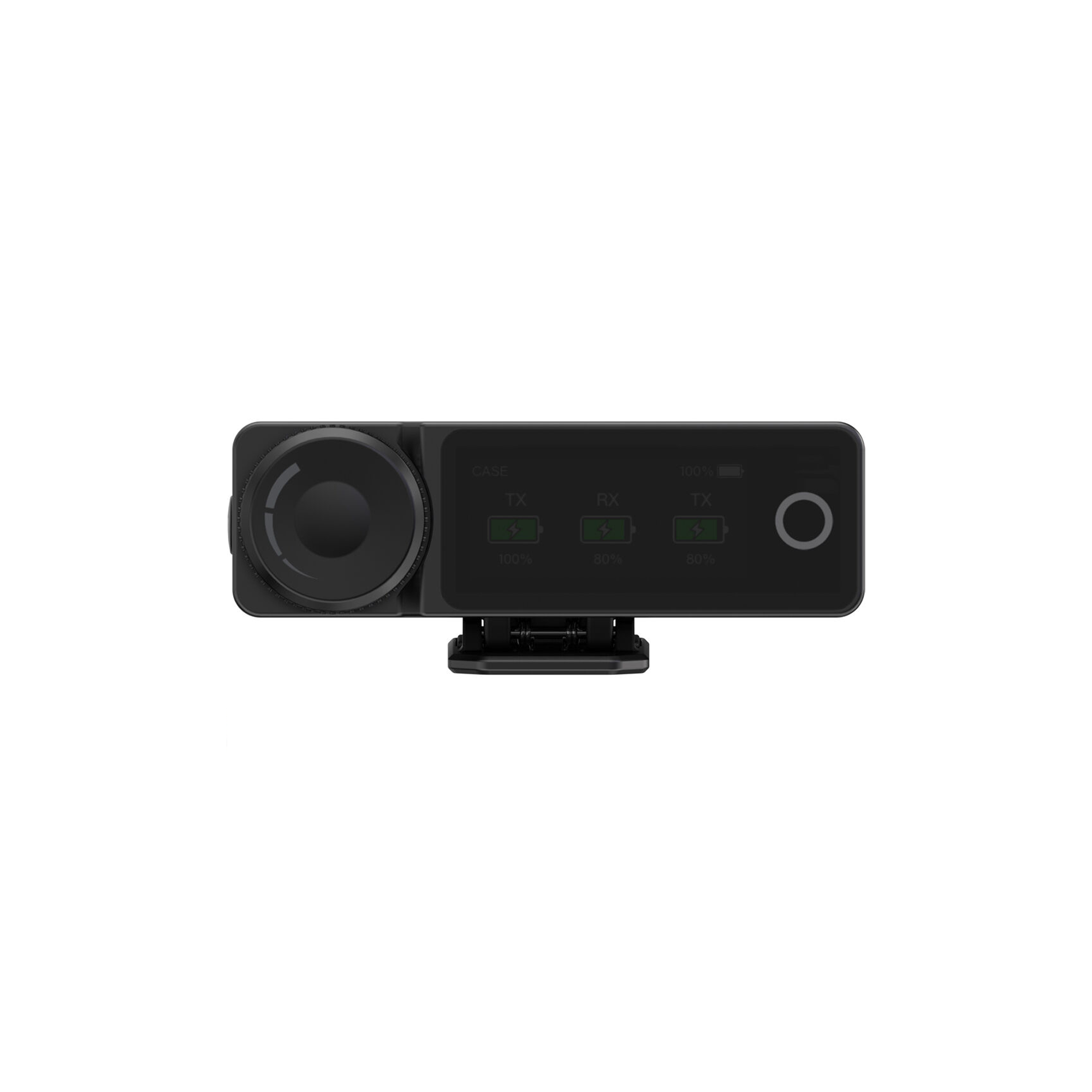 Hollyland LARK MAX SOLO Wireless Microphone System, 1x Transmitter with Built-In Omni Mics, 1x Receiver(2.4 GHz) Black