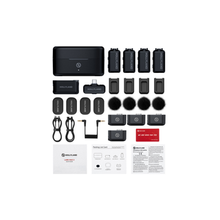 Hollyland LARK MAX 2 Combo 4-Person Wireless Microphone System for Cameras and Mobile Devices (Space Gray, 2.4 GHz)