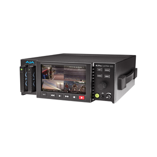 AJA Ki Pro Ultra 12G 4K/UltraHD/2K/HD Recorder/Player with 12G I/O and Multi-Channel Encoding Support Includes: AC Adapter (AC to 4-pin XLR), Handle, Feet (Storage not included)