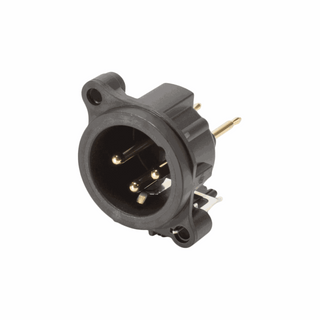 Neutrik XLR, 3-pole , plastic-, Print connection vertical-male connector, gold plated contact