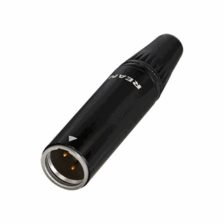 REAN Mini-XLR, 3-pole , metal-, Soldering-male connector, gold plated contact(s), straight, black