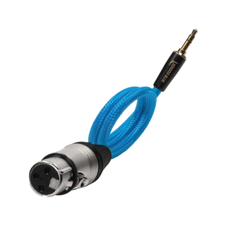 Kondor Blue Braided Female XLR to 3.5mm TRS Male Audio Cable (45cm, Blue)