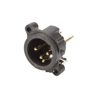 Neutrik XLR, 3-pole , plastic-, Print connection vertical-male connector, gold plated contact