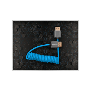 Kondor Blue Coiled High-Speed HDMI 2.0 Braided Cable (30cm to 60cm)