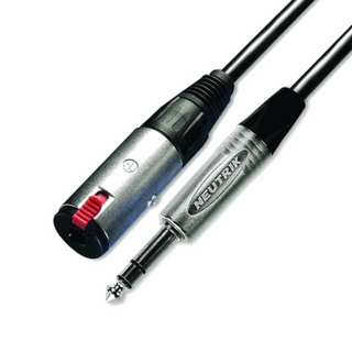 Neutrik 1/4 Stereo Jack (M) - Neutrik 1/4 Stereo Jack (Locking Female) Cable 2m Black