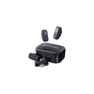 Hollyland LARK A1 Combo 2-Person Wireless Microphone System with USB-C and Lightning Connectors for Mobile Devices (Space Gray, 2.4 GHz)